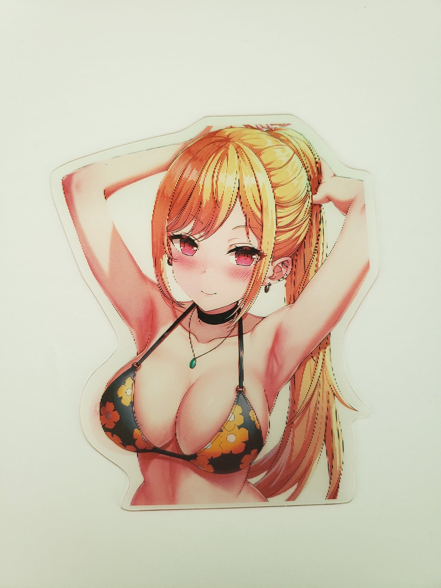 Sexy swimsuit, 3D lenticular Car Sticker, Anime Sticker, Kawaii Sticker, Waifu Sticker