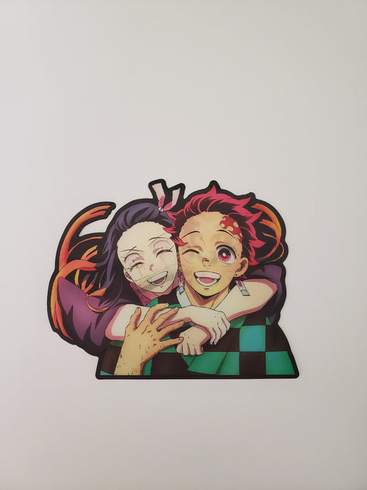Hungry Demon Duo, 3D Lenticular Car Sticker, Motion Sticker, Anime Sticker, Waifu Sticker, Kawaii Sticker