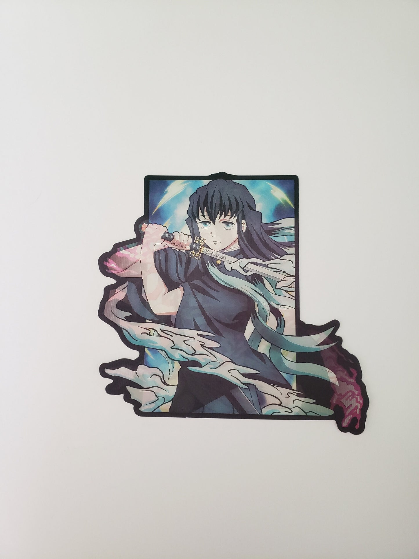 Demon Slashing Duo, 3D Lenticular Car Sticker, Motion Sticker, Anime Sticker, Kawaii Sticker