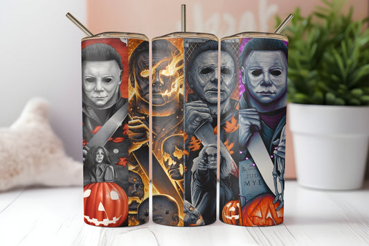 Icon of Horror 20oz Tumbler - Customizable Slasher-Themed Travel Cup - Perfect Gift for Thriller Genre Fans