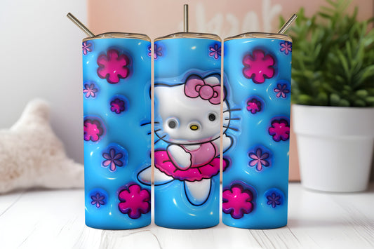 Charming Feline Dancing 20oz Tumbler - Customizable Cute Character-Themed Travel Cup - Ideal Gift for Whimsical Design Lovers