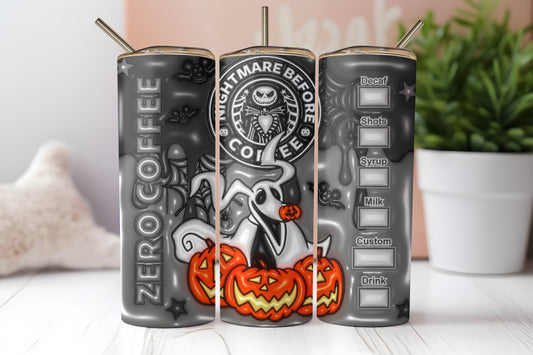 Spooky Season's Greetings 20oz Tumbler - Customizable Ghostly Companion Travel Cup - Ideal Gift for Animated Holiday Film Fans