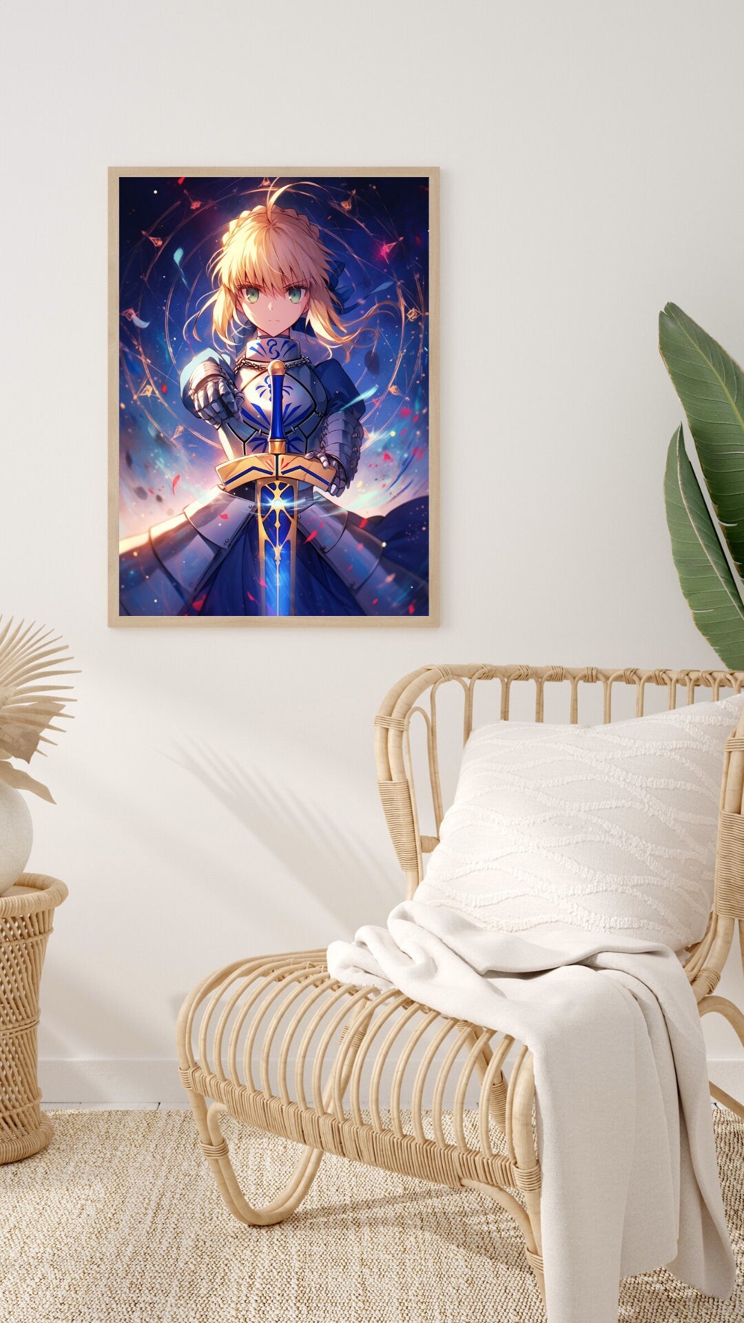 The Knight of Destiny Art Print, Anime Poster, Waifu, Kawaii