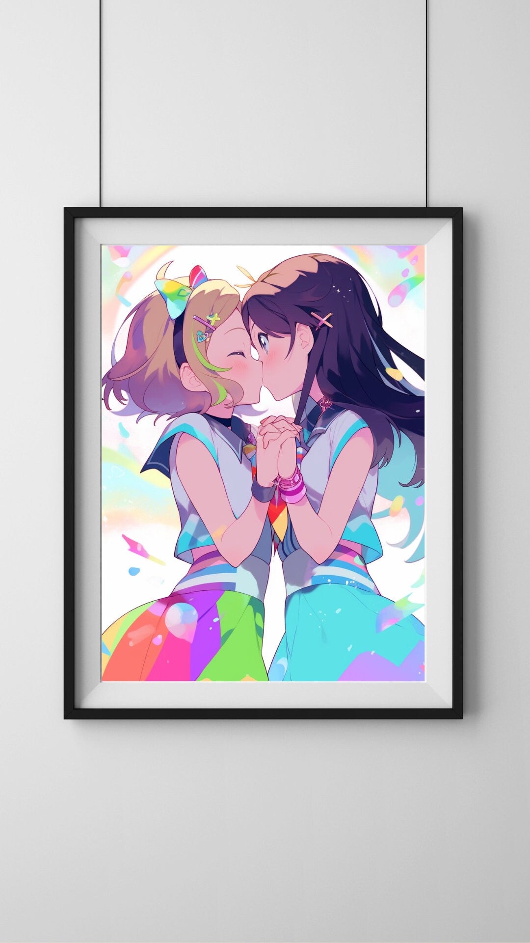 Spectrum of Affection: The Colorful Embrace Art Print