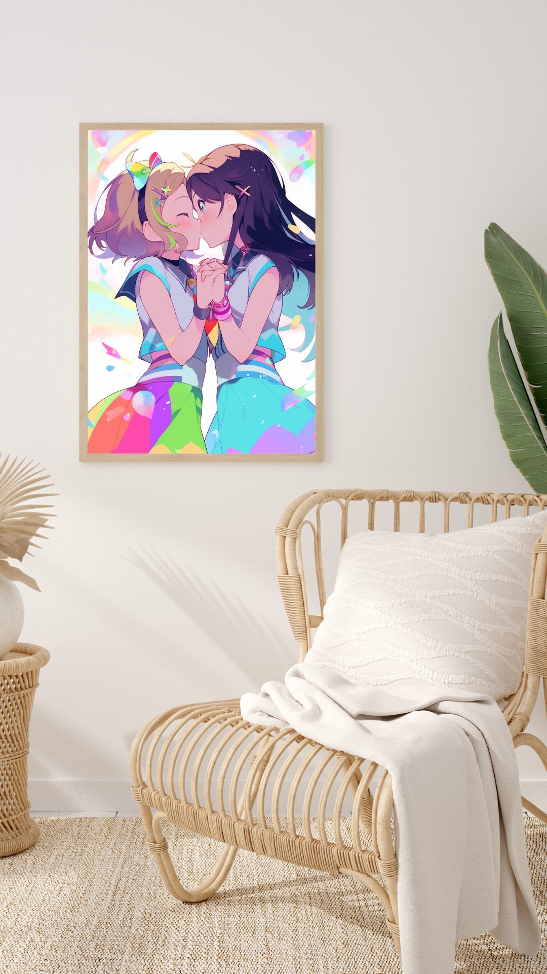 Spectrum of Affection: The Colorful Embrace Art Print