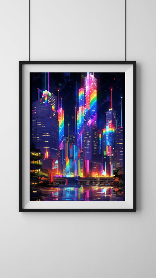 Neon Metropolis Art Print