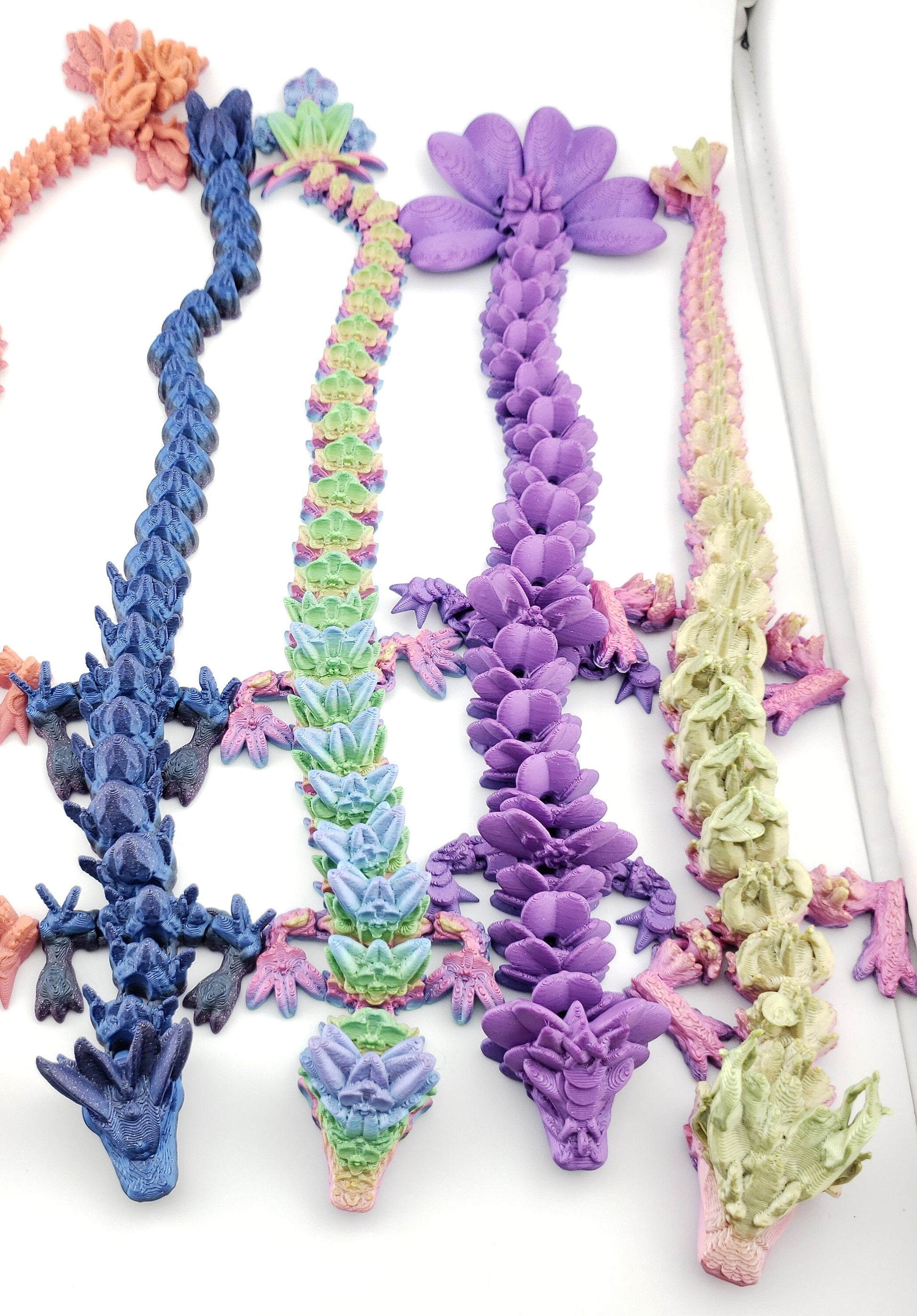 12 Inch 3D Printed Dragons - Sensory Stress Fidget - Articulated - Cinderwing3d