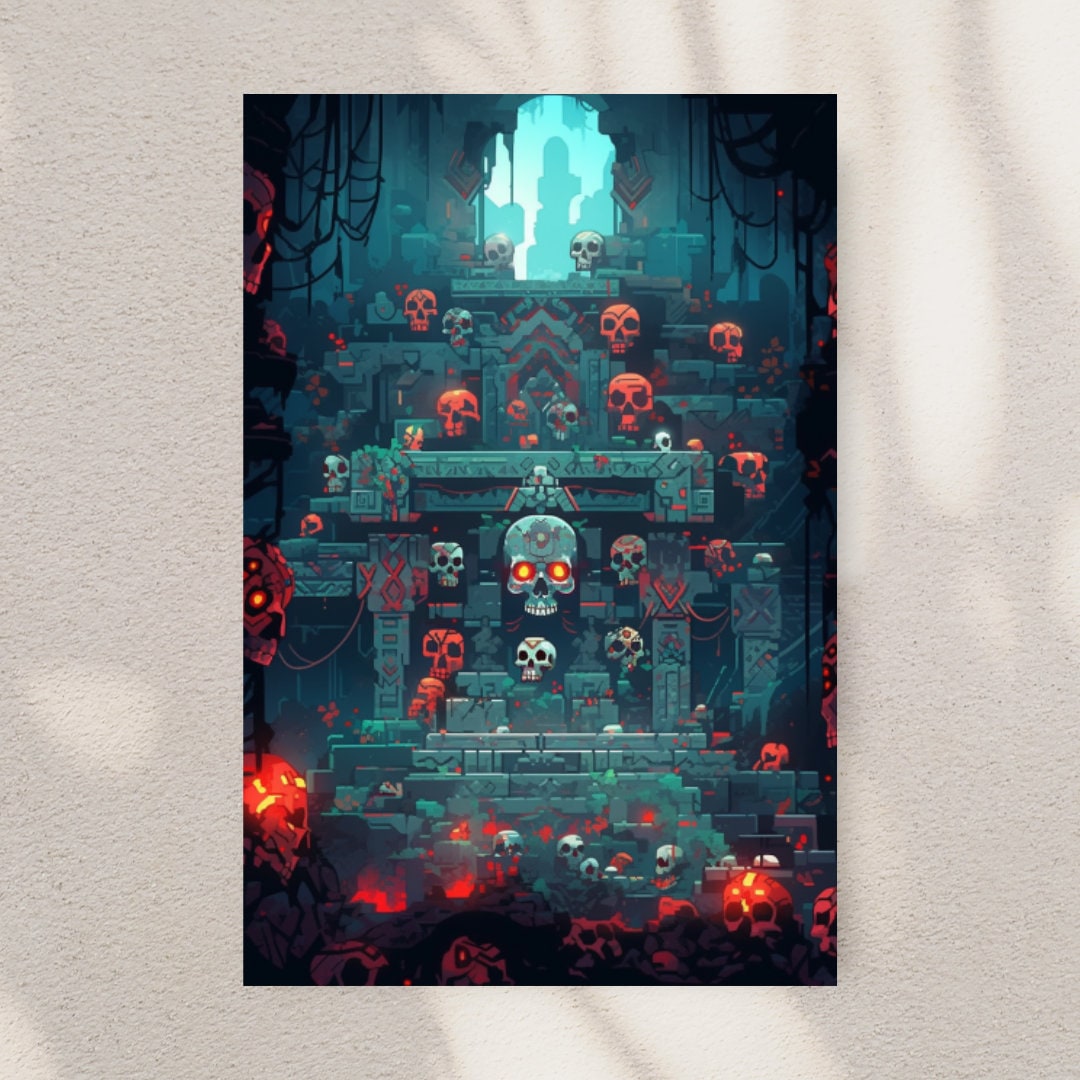 Crypt of Shadows: Pixelated Dungeon Adventure Art Print
