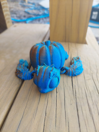 3D-Printed Articulated Pumpkin Turtle Fall Decor Desk Decor Fidget Toy