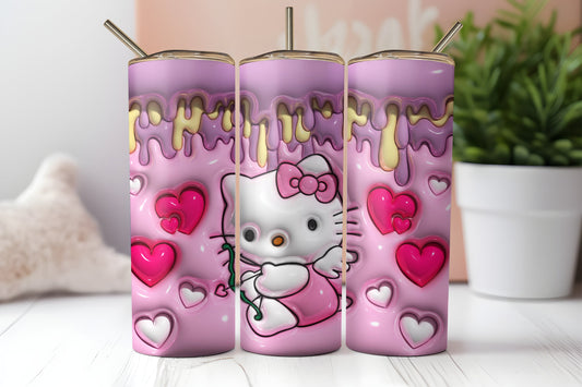 Charming Feline Fantasy 20oz Tumbler - Customizable Cute Character-Themed Travel Cup - Ideal Gift for Whimsical Design Lovers