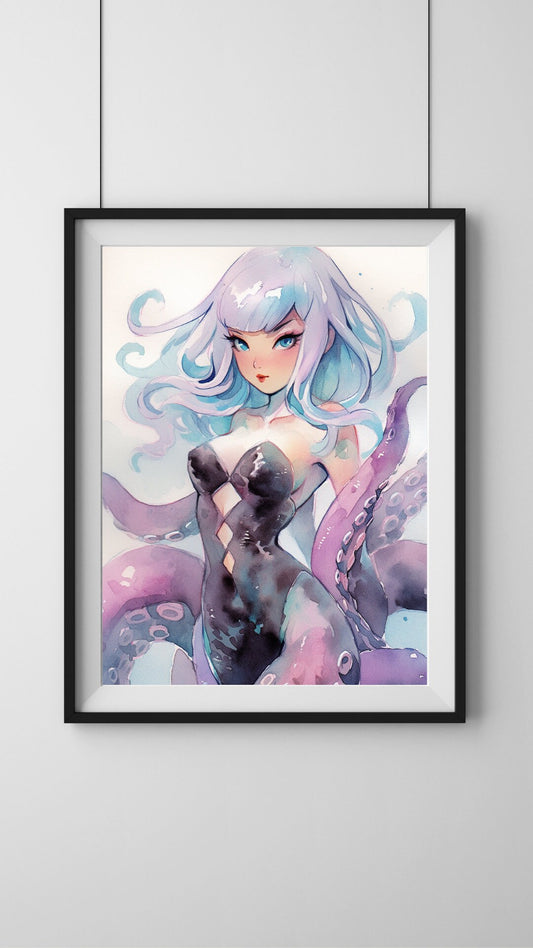 Ocean's Allure: The Aquatic Sirens Art Print