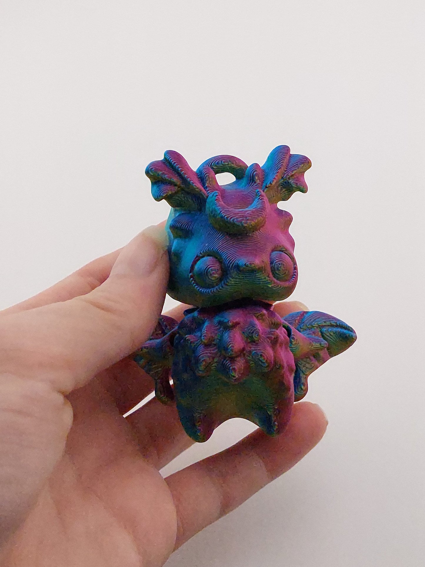 1 Articulated Forest Moth Man Pixie -- Keychain Decor Gift - 3D Printed Fidget Fantasy Creature - Customizable Colors - Authorized Seller