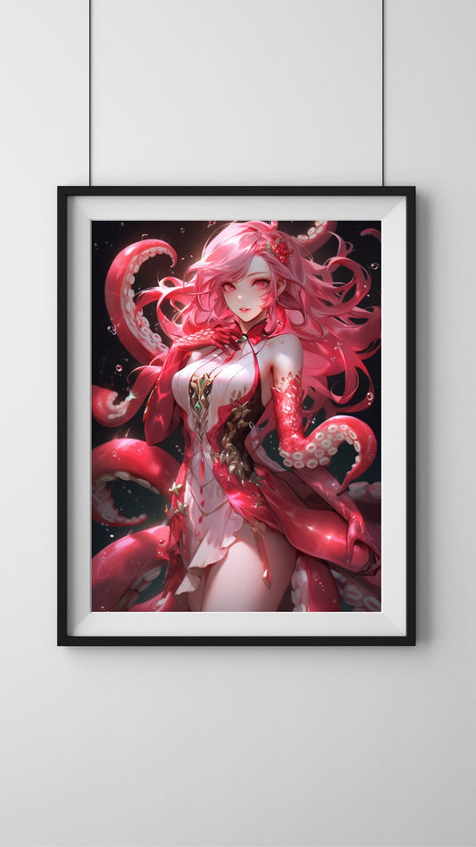 Mystic Octopus Embrace Art Print