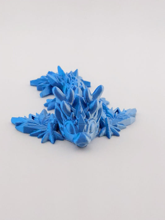 1 Articulated Baby Winter Dragon - 3D Printed Fidget Fantasy Creature - Customizable Colors - Cinderwing3d-
