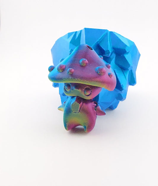 1 Articulated Forest Pixie Mushroom-- Keychain Decor Gift - 3D Printed Fidget Fantasy Creature - Customizable Colors - Authorized Seller