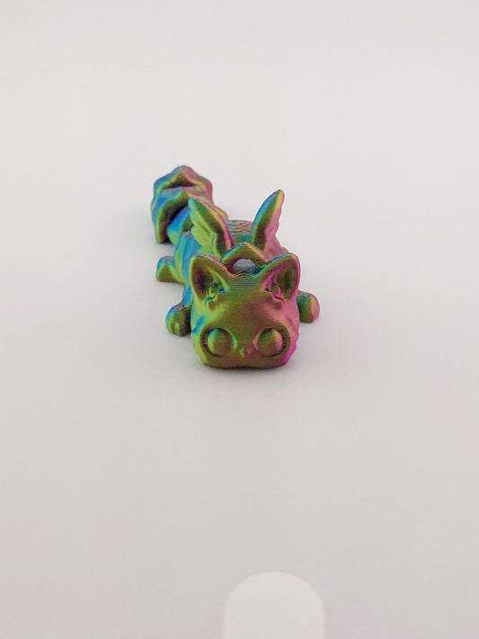1 Articulated Cat Meowl 5 Inches - Decor Gift - 3D Printed Fidget Fantasy Creature - Customizable Colors - Authorized Seller