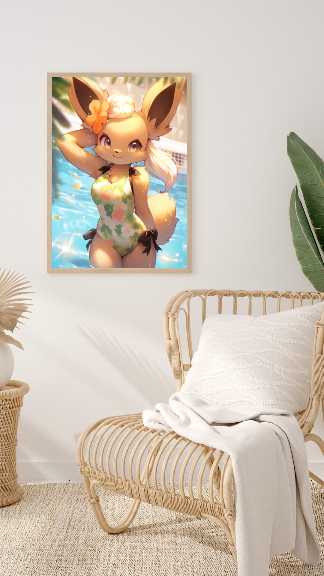 Adorable Evolution-Themed Swimsuit Print Art