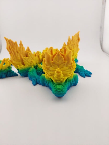 Articulated Autumn Seasonal Dragon - Flexible Sensory Toy - Unique Gift