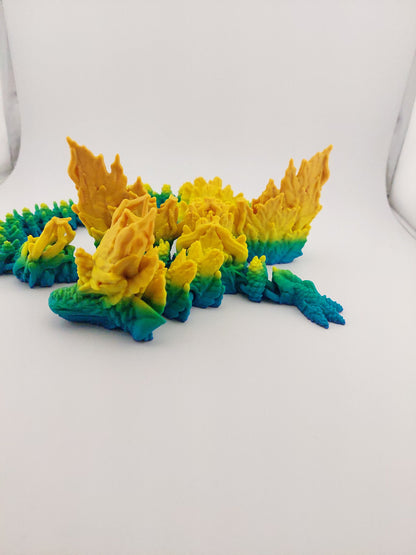 Articulated Autumn Seasonal Dragon - Flexible Sensory Toy - Unique Gift