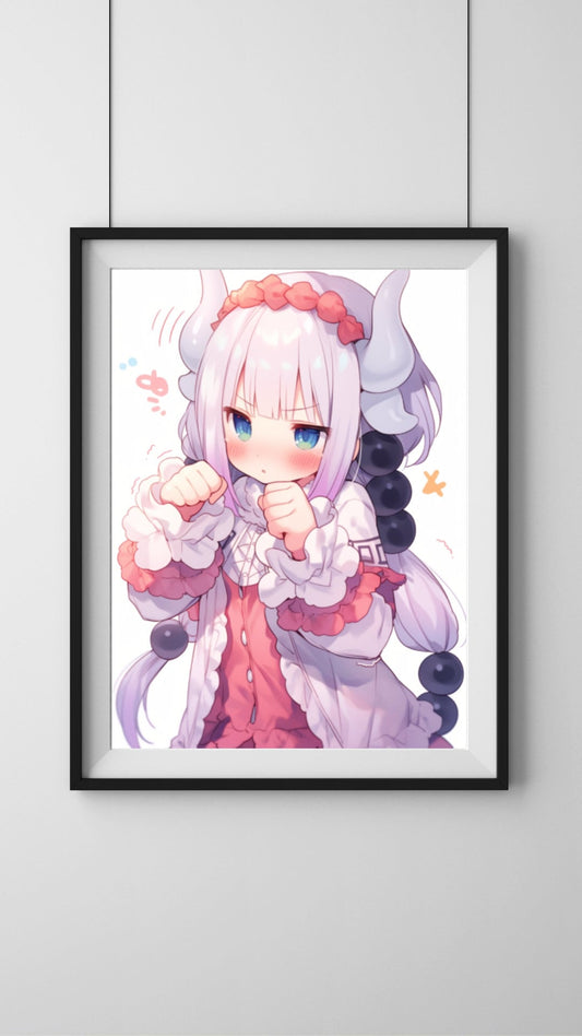 Cranky Cuteness Anime Art Print, Anime Poster, Waifu, Anime Print