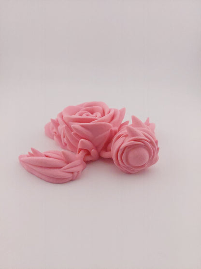 3D-Printed Articulated Rose Turtle Floral Decor Desk Decor Fidget Toy