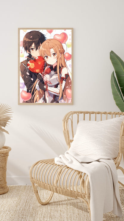 Eternal Bond - Romantic Anime Couple Valentine's Art Print