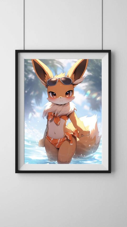 Adorable Evolution-Themed Swimsuit Print Art