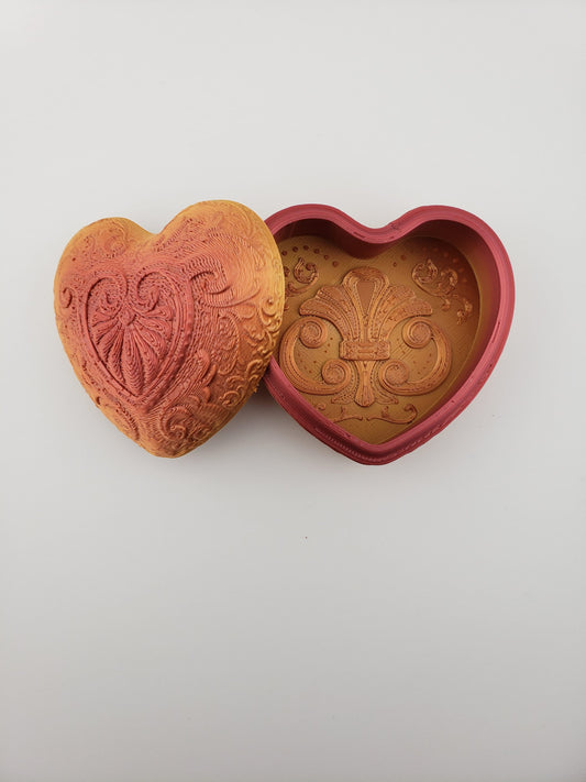 1 Valentine's Heart Jewelry Box -- Decor Gift - 3D Printed Holiday Heart Love - Customizable Colors - Authorized Seller