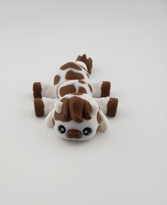 1 Articulated Cow About 5 Inches - Decor Gift - 3D Printed Fidget Fantasy Creature - Customizable Colors - Authorized Seller