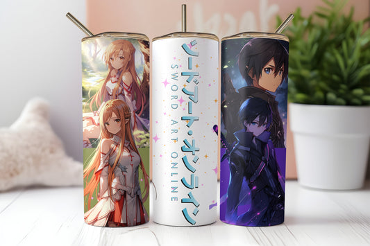 Legendary Duo 20 oz Skinny Tumbler - Epic Anime Adventure Insulated Cup