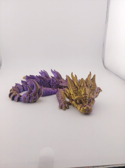 1 Articulated Baby Dragon - 3D Printed Fidget Fantasy Creature - Customizable Colors