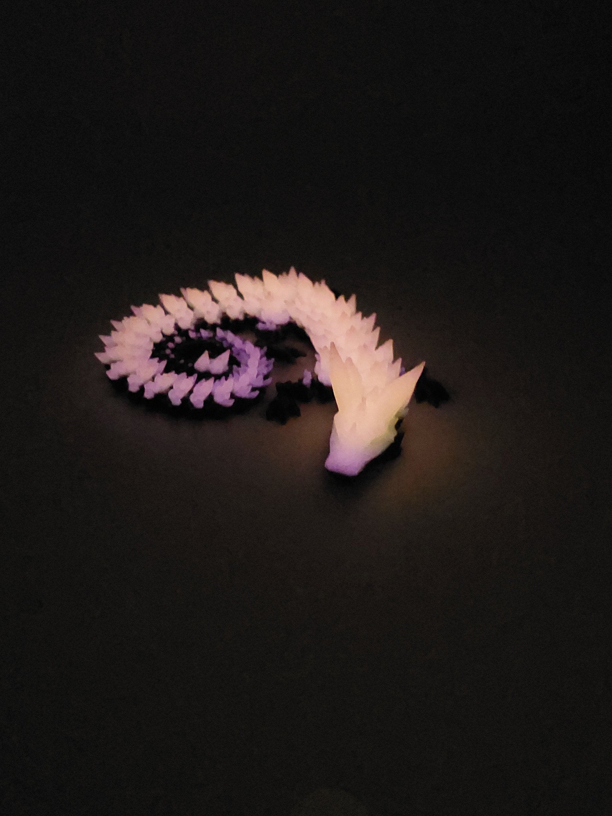 1 Articulated Glowing Crystal Dragon - 3D Printed Fidget Fantasy Creature - Customizable Colors - Cinderwing3d- 12 Inch