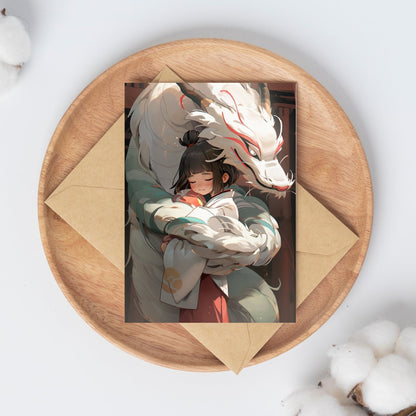 Mythical Embrace - Protective Spirit and Child Art Print - Frame Not Included