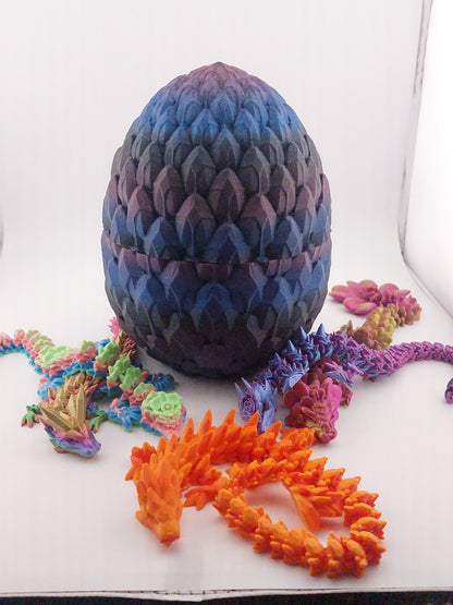 12 Inch 8 Styles of Dragons And Matching Egg! - Sensory Stress Fidget - Articulated - Cinderwing3d - 3D Printed Dragon - Unique Gift