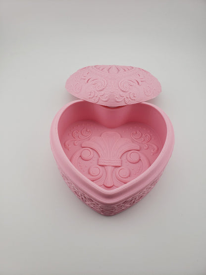1 Valentine's Heart Jewelry Box -- Decor Gift - 3D Printed Holiday Heart Love - Customizable Colors - Authorized Seller