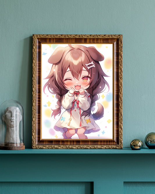 Joyful Tails: Chibi Companion Art Print