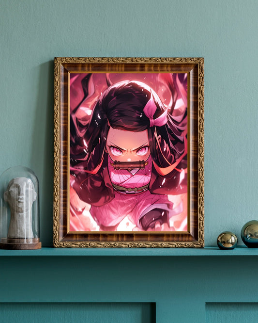 Emergent Fury: The Crimson Gaze Art Print