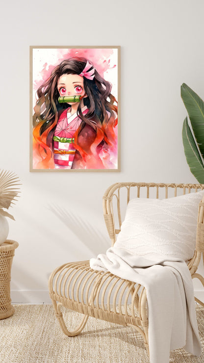 Sakura Breeze: The Gentle Warrior Art Print