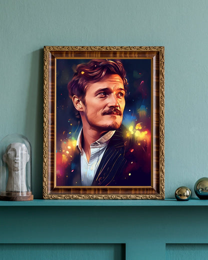 Stargazer's Smile: The Luminous Portrait Art Print