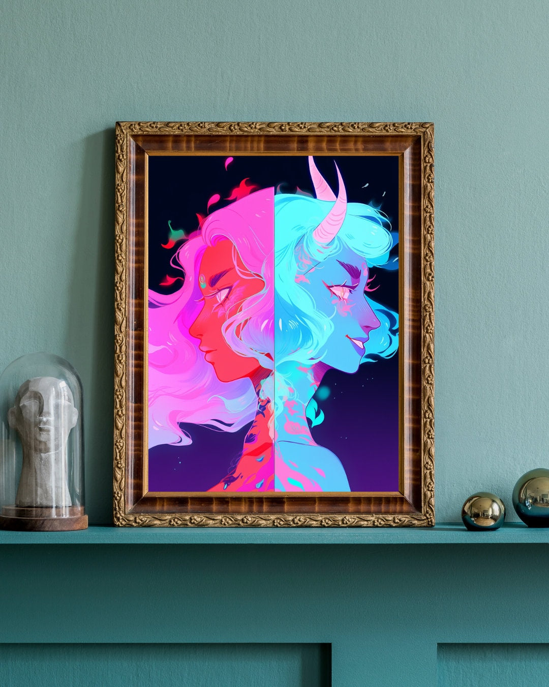 Divine Duality: Ethereal Realms Art Print