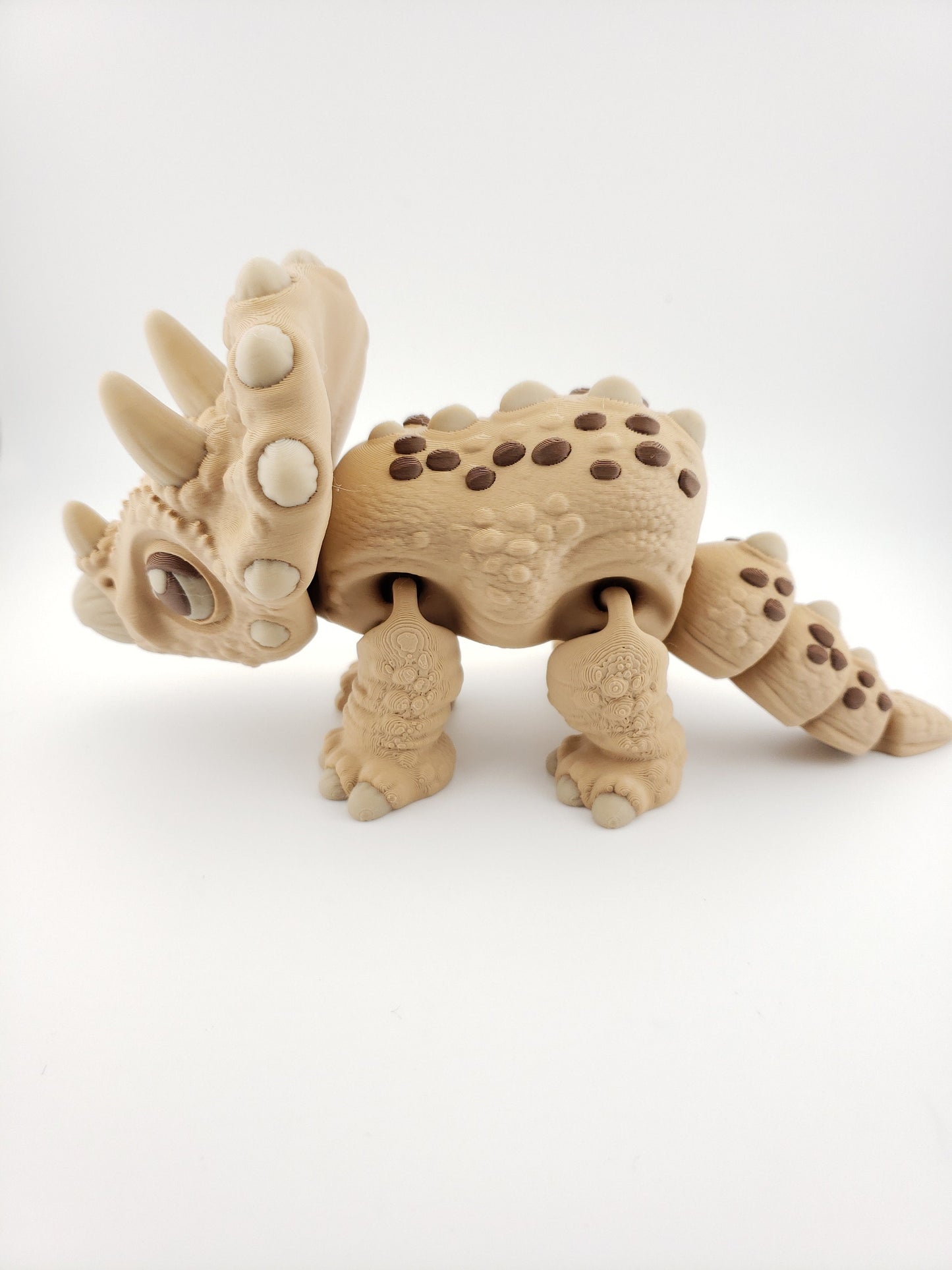 Multi-Color Flexi Triceratops - 3D Printed Dinosaur, Fidget Desk Accessory, Posable Figure, Toonz Factory, Unique Gift Idea for Dino Lovers