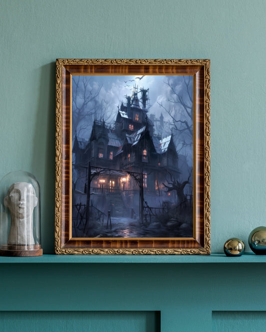 Whispers from the Forgotten Estate, Art Print, Spooky, Scary, Halloween Decor, Vintage