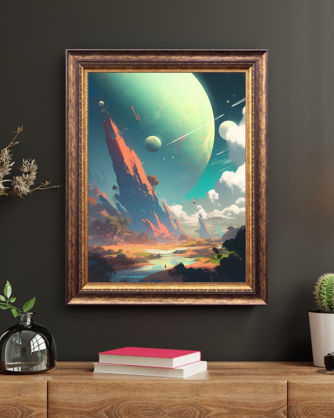 Majestic Alien Vista - Original Poster - Artwork - Illustration Print Wall Art - Home Decor