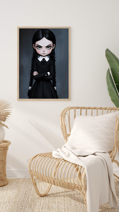 Chibi Gothic Charm - Original Poster - Artwork - Illustration Print Wall Art - Home Decor