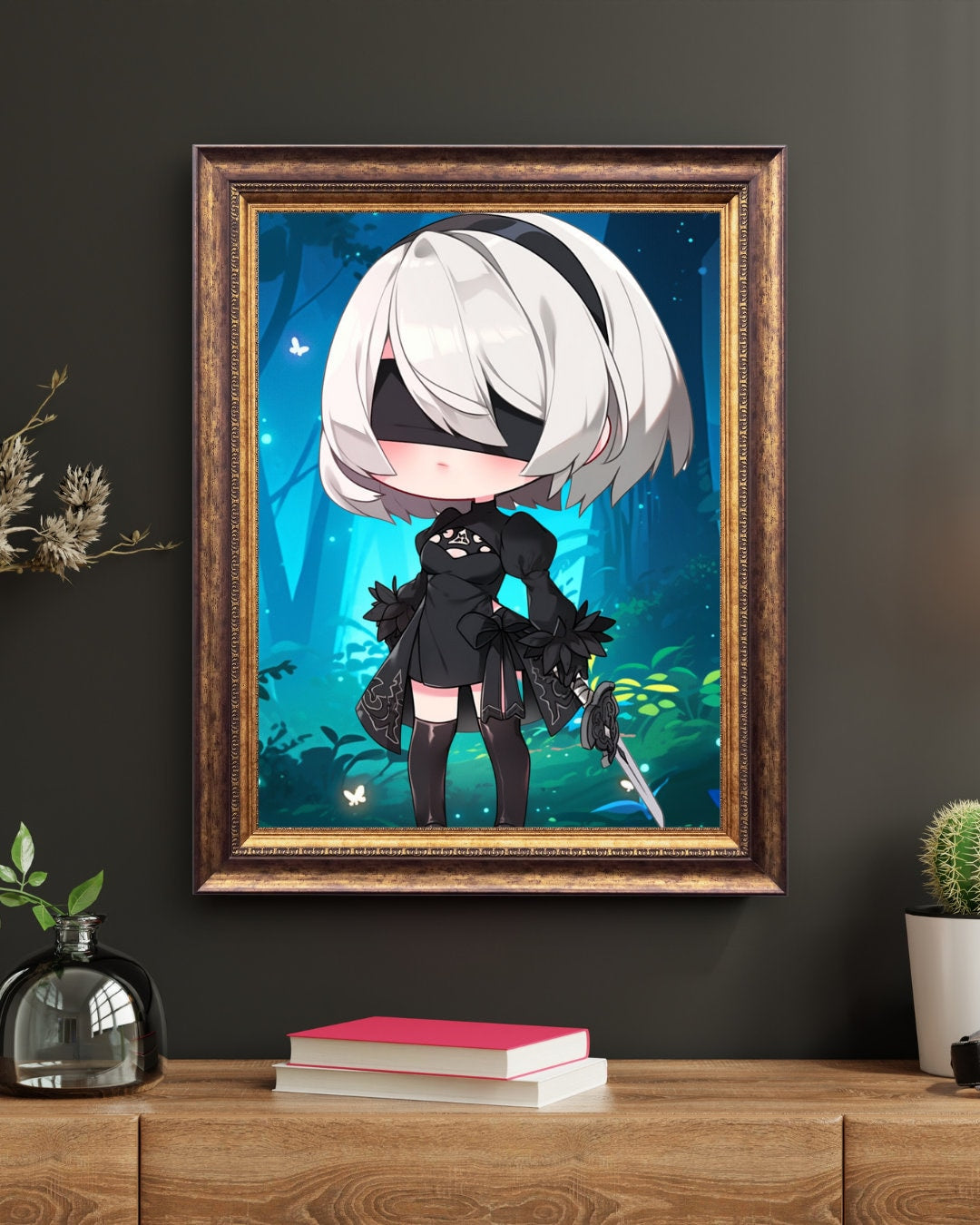 Enchanted Guardian - Chibi Warrior - Art Print Poster - Illustration Wall Art - Home Decor