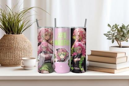 Anime Warrior Princess 20 oz Skinny Tumbler - '#1 Waifu' - Manga Heroine Insulated Cup