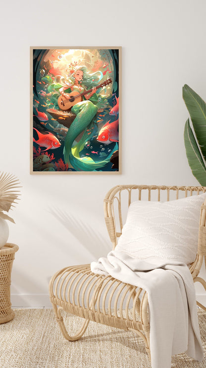 Enchanted Mermaid Art Print - Frame Not Included