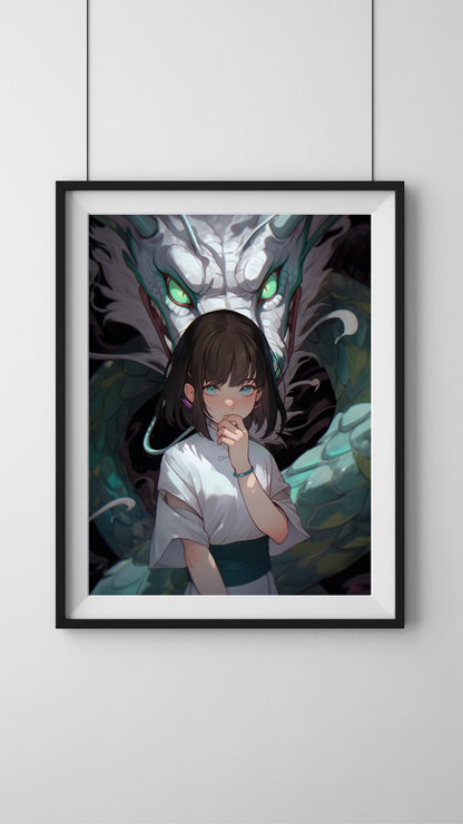 Mythical Embrace - Protective Spirit and Child Art Print - Frame Not Included