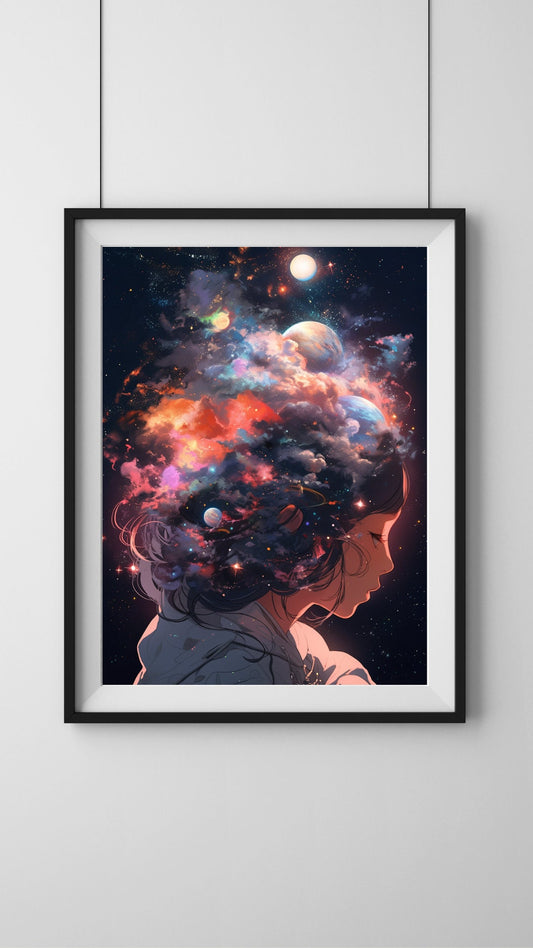 Stellar Mind: Cosmic Dreamscape Art Print