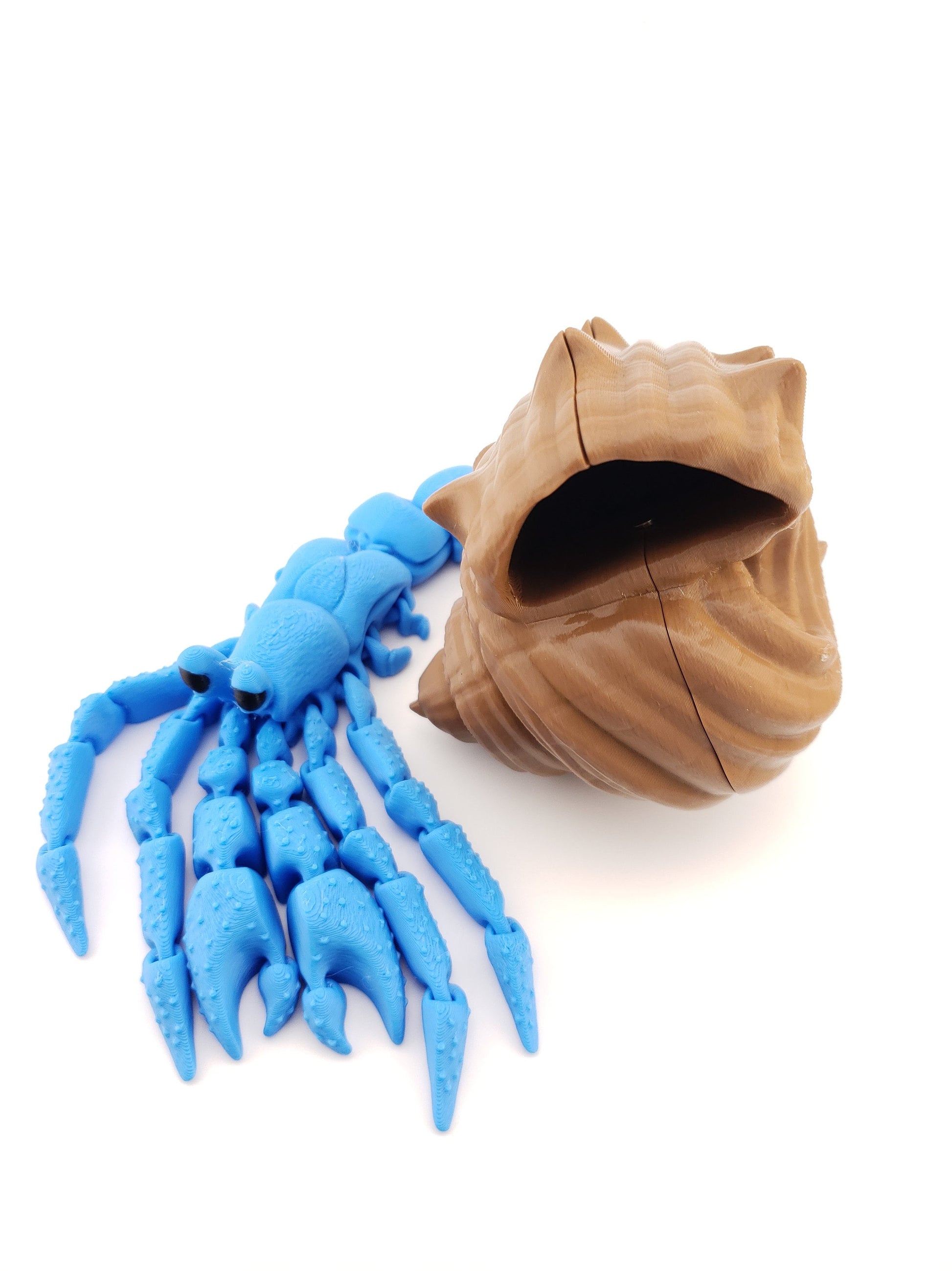 1 Articulated Hermit Crab -- Decor Gift - 3D Printed Fidget Fantasy Creature - Customizable Colors - Authorized Seller